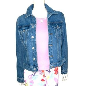 Hudson Jeans Trucker Demin Jacket size L/XL Blue Fitted